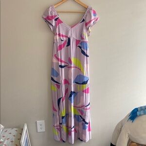 Floral Maxi Dress in Pink and Blue